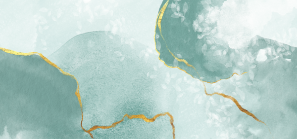 Fotobehang Pastel mintgroene stippen met goud