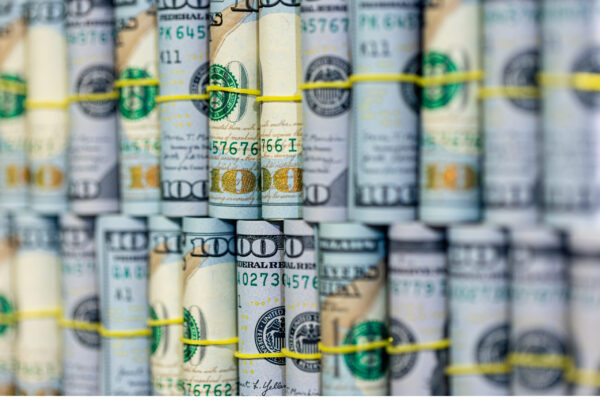 Fotobehang Rollen dollars
