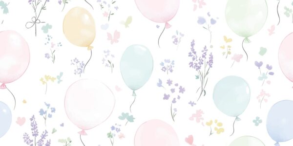 Fotobehang Pastelkleurige ballonnenwereld