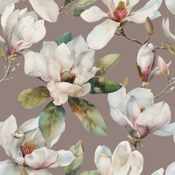 Fotobehang Witte magnolia's