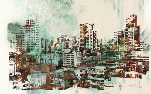 Fotobehang Industriële metropool