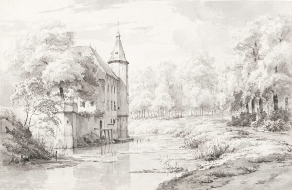 Fotobehang Klein paleis op het water