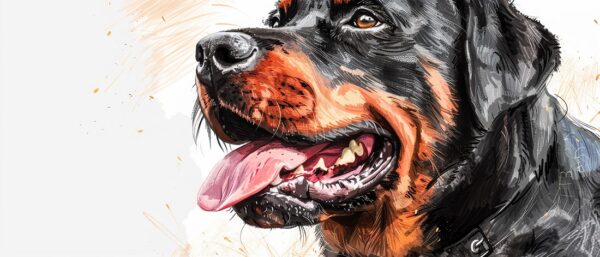 Fotobehang De machtige Rottweiler