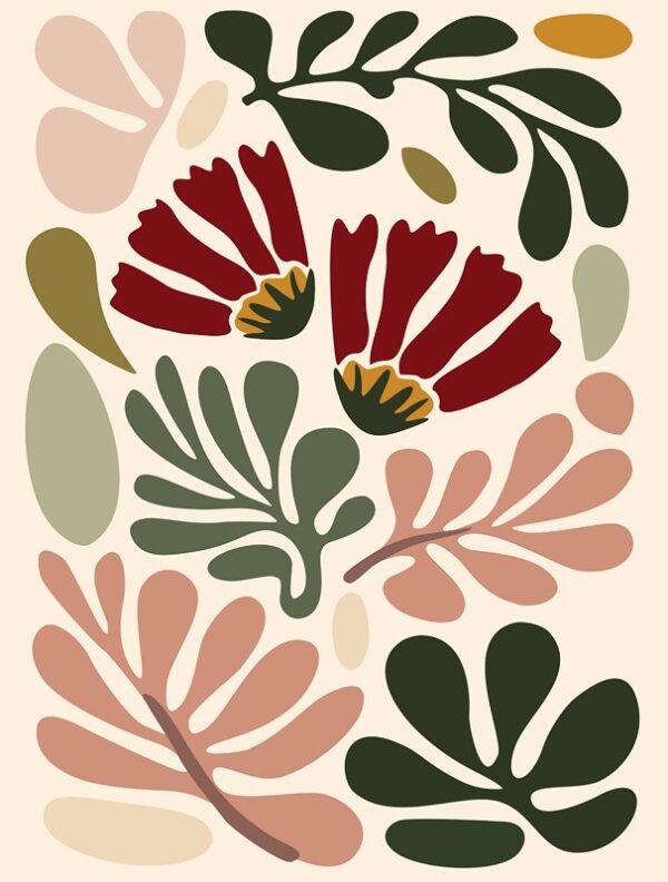 Fotobehang Retro bloemen