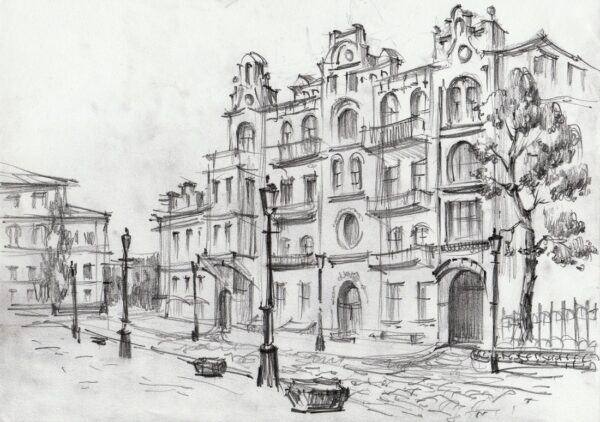 Fotobehang Oude Stadsstraat