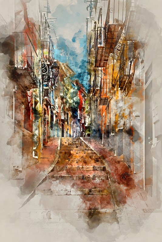 Fotobehang Italiaanse straat