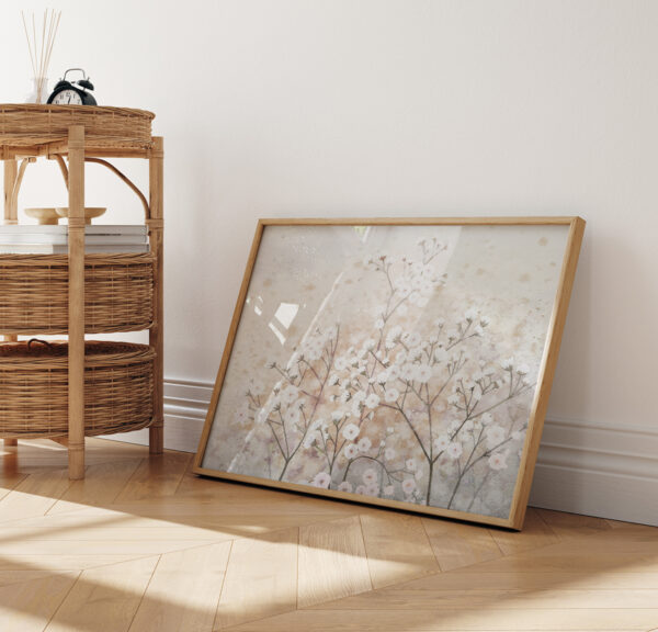 Fotobehang Witte bloemen in aquarel