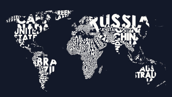 Fotobehang Typografische wereldkaart
